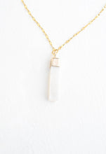 Load image into Gallery viewer, Gold Dipped Mother of Pearl Bar Necklace