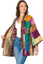 Load image into Gallery viewer, Reversible Kantha Silk Kimono Jacket