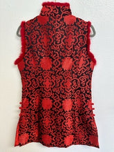Load image into Gallery viewer, Traditional Chinese Brocade Vest - Red & Black - Size XXXL (Fits Approx. 16-18)
