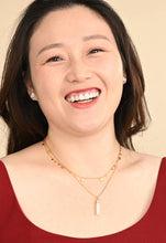 Load image into Gallery viewer, Gold Dipped Mother of Pearl Bar Necklace
