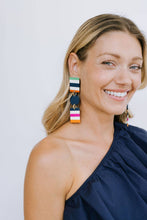 Load image into Gallery viewer, Colorful Stripe Circle & Square Boardwalk Earrings