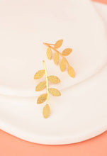 Load image into Gallery viewer, Brushed Gold Vine Leaf Earrings