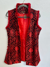 Load image into Gallery viewer, Traditional Chinese Brocade Vest - Red & Black - Size XXXL (Fits Approx. 16-18)