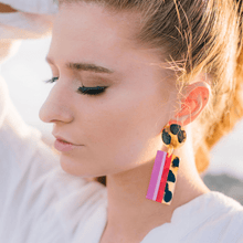 Load image into Gallery viewer, Pink Tortoise Cabana Earrings