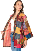 Load image into Gallery viewer, Reversible Kantha Silk Kimono Jacket