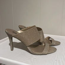 Load image into Gallery viewer, Gold Sparkle Slide Heels