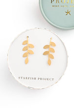Load image into Gallery viewer, Brushed Gold Vine Leaf Earrings