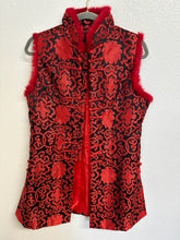 Load image into Gallery viewer, Traditional Chinese Brocade Vest - Red & Black - Size XXXL (Fits Approx. 16-18)