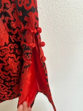 Load image into Gallery viewer, Traditional Chinese Brocade Vest - Red & Black - Size XXXL (Fits Approx. 16-18)