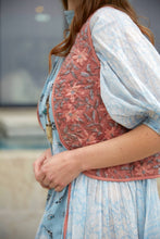 Load image into Gallery viewer, Blush Pink Block Printed Reversible Cotton Vest