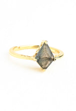 Load image into Gallery viewer, Labradorite and CZ Gold Ring Set