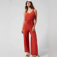 Load image into Gallery viewer, Rust Athleta Stretch Jumpsuit - Size 12