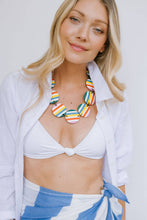Load image into Gallery viewer, Rainbow Striped Circles Statement Necklace