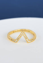 Load image into Gallery viewer, Labradorite and CZ Gold Ring Set
