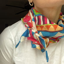 Load image into Gallery viewer, Silk Multi Colored Oblong Scarf