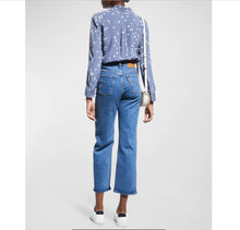 Load image into Gallery viewer, Equipment Blue Silk Stars Blouse - XS