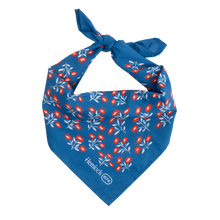 Load image into Gallery viewer, Red White and Blue Floral Cotton Bandana