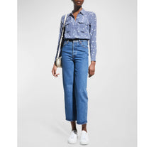 Load image into Gallery viewer, Equipment Blue Silk Stars Blouse - XS