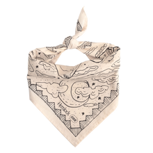 Load image into Gallery viewer, Ivory Black Desert Sketch Cotton Bandana
