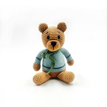 Load image into Gallery viewer, Blue Teddy Bear Rattle