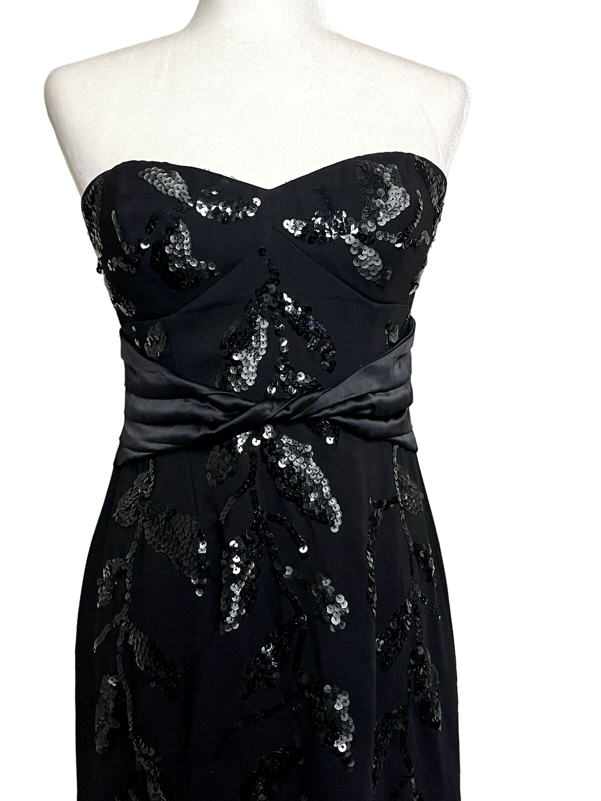 BCBG Max Azria Black Sequin Strapless Cocktail Dress- 08 – Oak + Sparrow Boutique