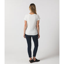 Load image into Gallery viewer, Women's White Raglan Crew Tee
