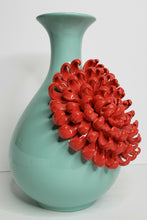 Load image into Gallery viewer, Mint Vase with 3D Red Flower