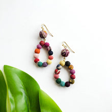 Load image into Gallery viewer, Kantha Dangling Teardrop Earrings
