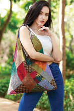 Load image into Gallery viewer, Silk Kantha Patchwork Triangle Bags
