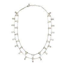 Load image into Gallery viewer, 2 Strand Rectangle Stations Necklace - Silver
