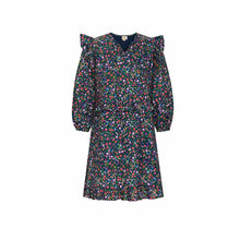 Load image into Gallery viewer, Navy Floral 3/4 Sleeve Cotton Dress
