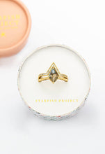 Load image into Gallery viewer, Labradorite and CZ Gold Ring Set
