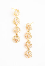 Load image into Gallery viewer, Bliss Zircon Cluster Dangle Earrings- Gold Plated CZ Formal Dangle Earrings
