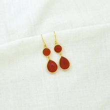 Load image into Gallery viewer, Double Faceted Carnelian Earrings
