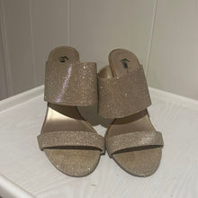 Load image into Gallery viewer, Gold Sparkle Slide Heels
