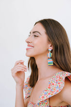 Load image into Gallery viewer, Rainbow Striped Geometric Earrings
