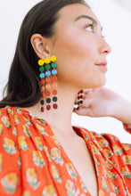 Load image into Gallery viewer, Rainbow Cascade Dots Earrings
