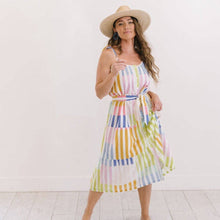 Load image into Gallery viewer, Colorful Stripe Champagne Beach Dress
