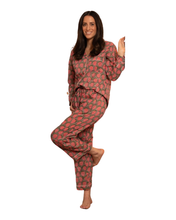 Load image into Gallery viewer, Strawberry Pajama Pants Set Cotton Block Print
