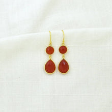 Load image into Gallery viewer, Double Faceted Carnelian Earrings
