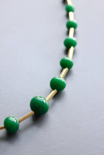 Load image into Gallery viewer, HYL137 Vintage glass and brass necklace
