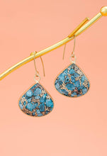 Load image into Gallery viewer, Emperor Stone Blossom Earrings - 14K Gold Plated Natural Stone Studs
