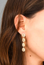 Load image into Gallery viewer, Bliss Zircon Cluster Dangle Earrings- Gold Plated CZ Formal Dangle Earrings
