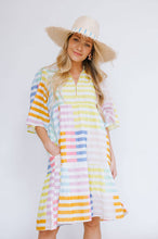 Load image into Gallery viewer, Colorful Pastel Stripe Bondi Dress
