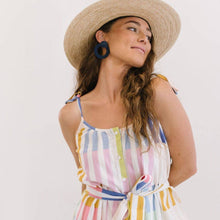 Load image into Gallery viewer, Colorful Stripe Champagne Beach Dress
