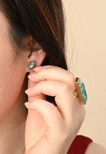 Load image into Gallery viewer, Elevated Faceted Turquiose and Gold Studs
