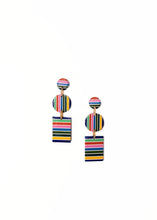 Load image into Gallery viewer, Rainbow Striped Geometric Earrings
