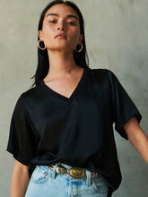 Load image into Gallery viewer, Satin Oversized Tee - Black
