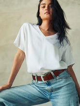 Load image into Gallery viewer, Satin Oversized Tee - White
