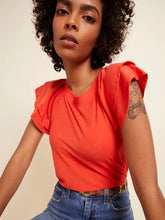 Load image into Gallery viewer, Ruffle Sleeve Raglan Tank - Tomato Red
